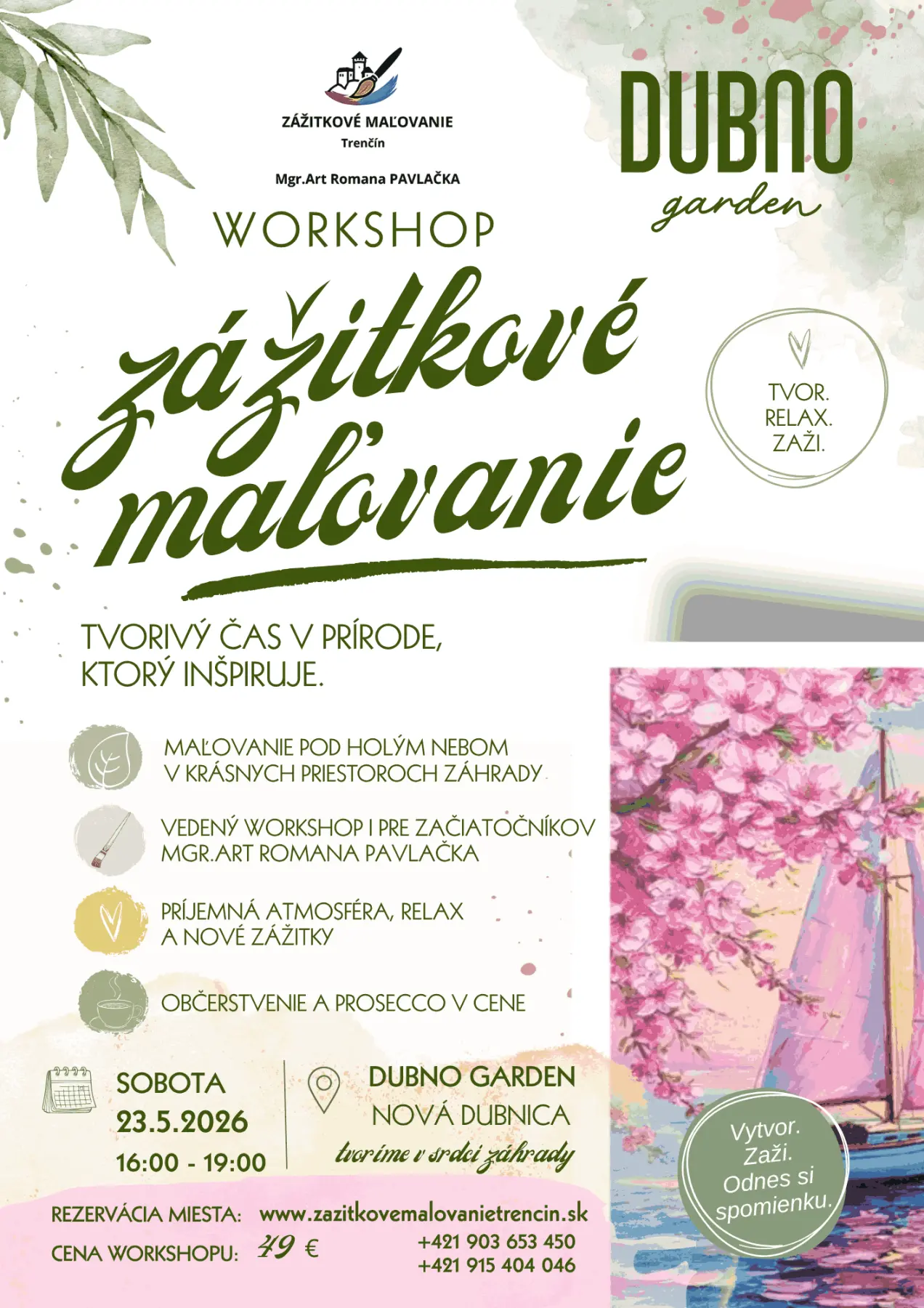 WORKSHOP Zážitkového maľovania s Mgr.Art Romana PAVLAČKA