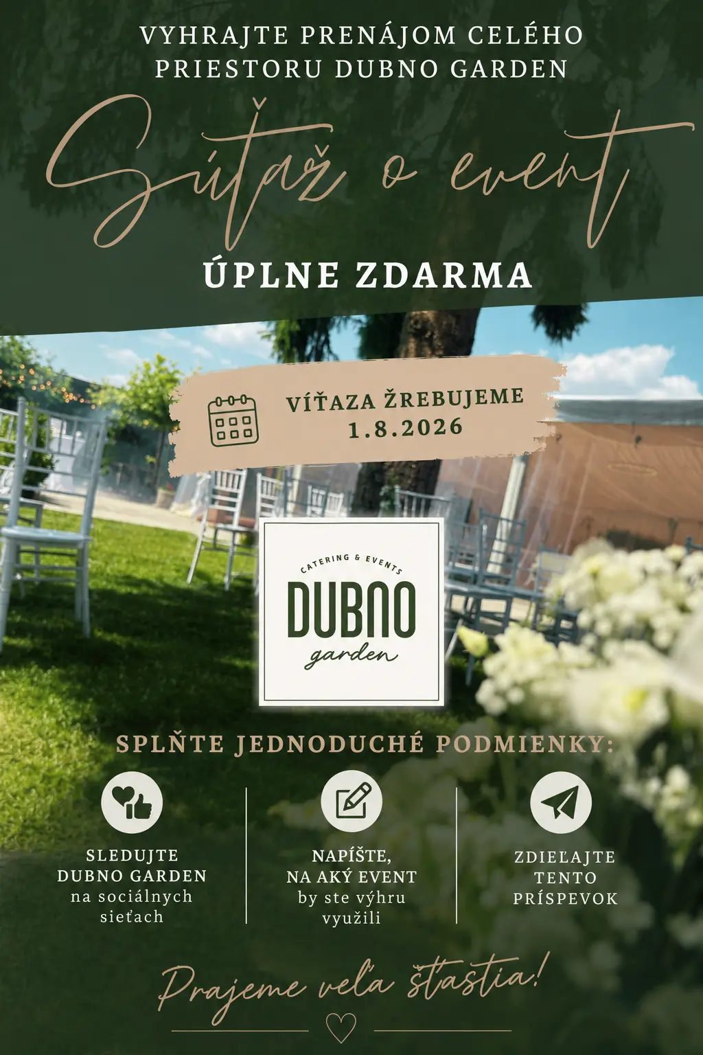 SÚŤAŽ o prenájom v Dubno Garden ÚPLNE ZDARMA!